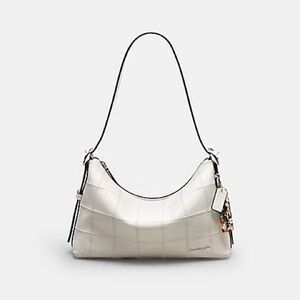 Coach Alter/Ego Slouchy Shoulder Bag in Checkerboard Upcrafted Leather in Chalk
